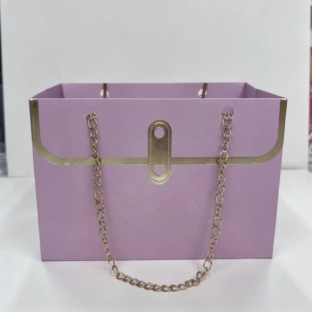 Modern Rectangular Flower Packaging Bag Stylish Paper Gift Box Portable Floral Bouquet Container For Wedding Anniversary Event