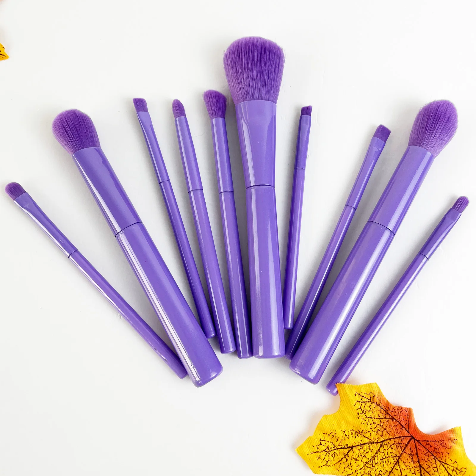 Ensemble de pinceaux violets pour une pièce plus lente, mini brosse à blush, bonus #55, bouffée de poudre, obtenez facilement un look parfait, 17 pièces