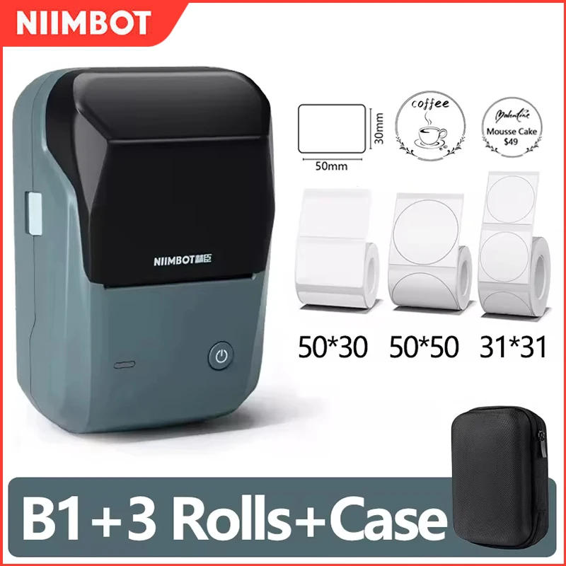 Niimbot B1 New Mini Label Printer Portable Thermal Self-Adhesive Sticker Printer Mobile Wireless Bluetooth Tag Price Label Maker