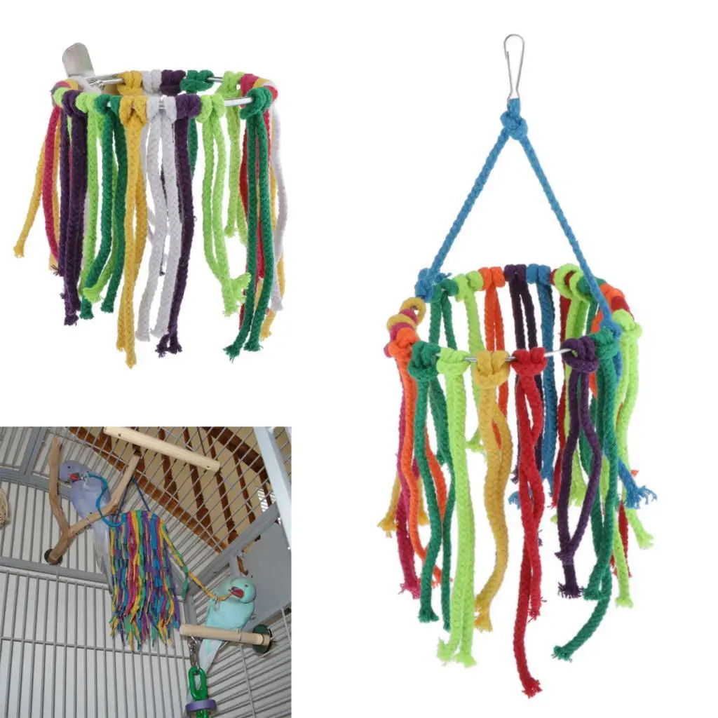 Rope Birds Chew Toy Cage Playground Standing Shredding Toy for Parrot Conure Finch Pet Birds Activities view 4