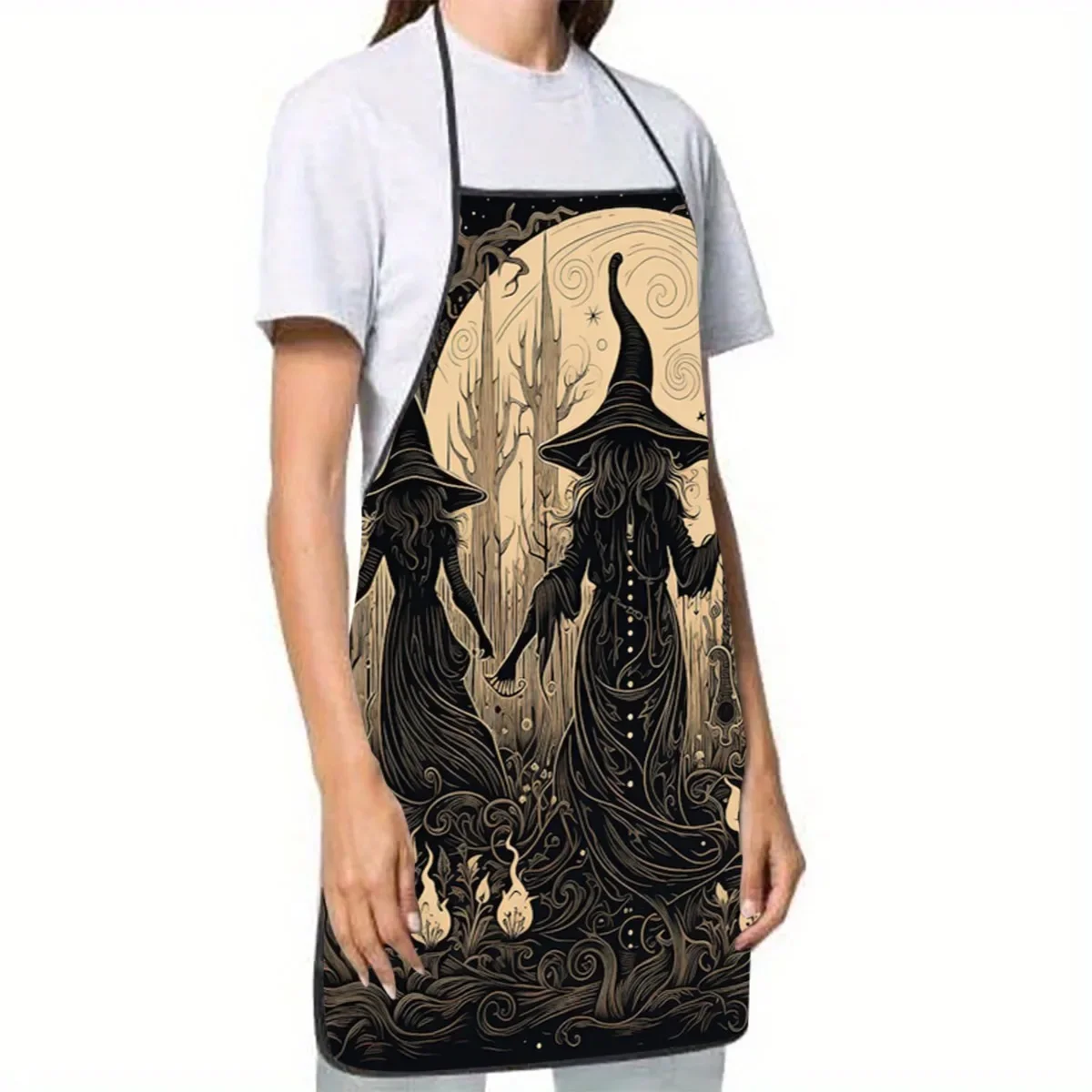 Gothic Witch Dark Fantasy Kitchen Apron, Unique Gift