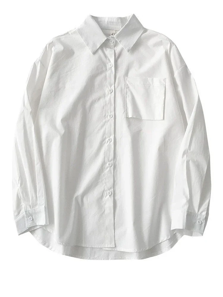 Witte Vrouwen School Shirts Mode Jk Preppy Stijl Lente Japan Lange Mouw Meisjes Zwart Shirt Harajuku Button Up Dames Tops