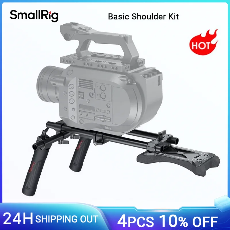 SmallRig Universal Basic Shoulder Kit for Shoulder Shooting Mode Multiple 1/4-20 Threaded Holes to Mount Other Accessories 2896B