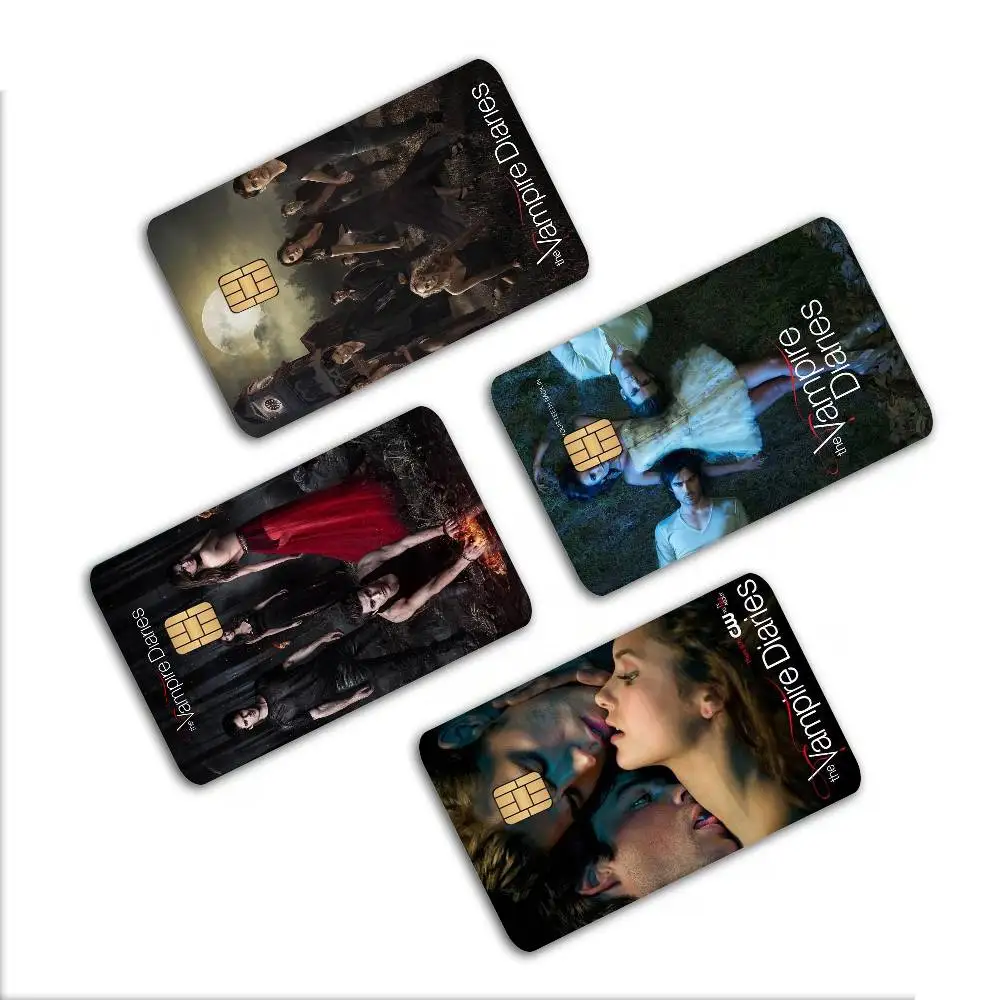 Classic Movie The Vampire Diaries 2024 Anime Cartoon Skin Stickers Film Tape Case for Big Credit Debit Card Front Side