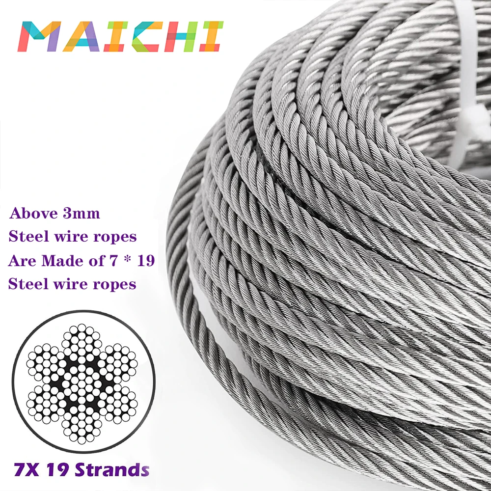 304 Stainless Steel Wire Rope With Double Rings for Stage Lighting, Luggage Lock, Pendant Light Safety Rope