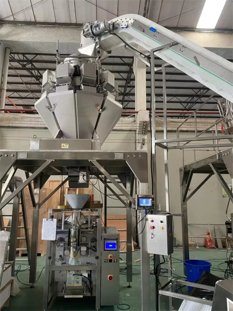 520W Automatic VFFS Packer for Frozen Vegetables Greens Greenstuff Bag Filling Sealing Production Line Custom