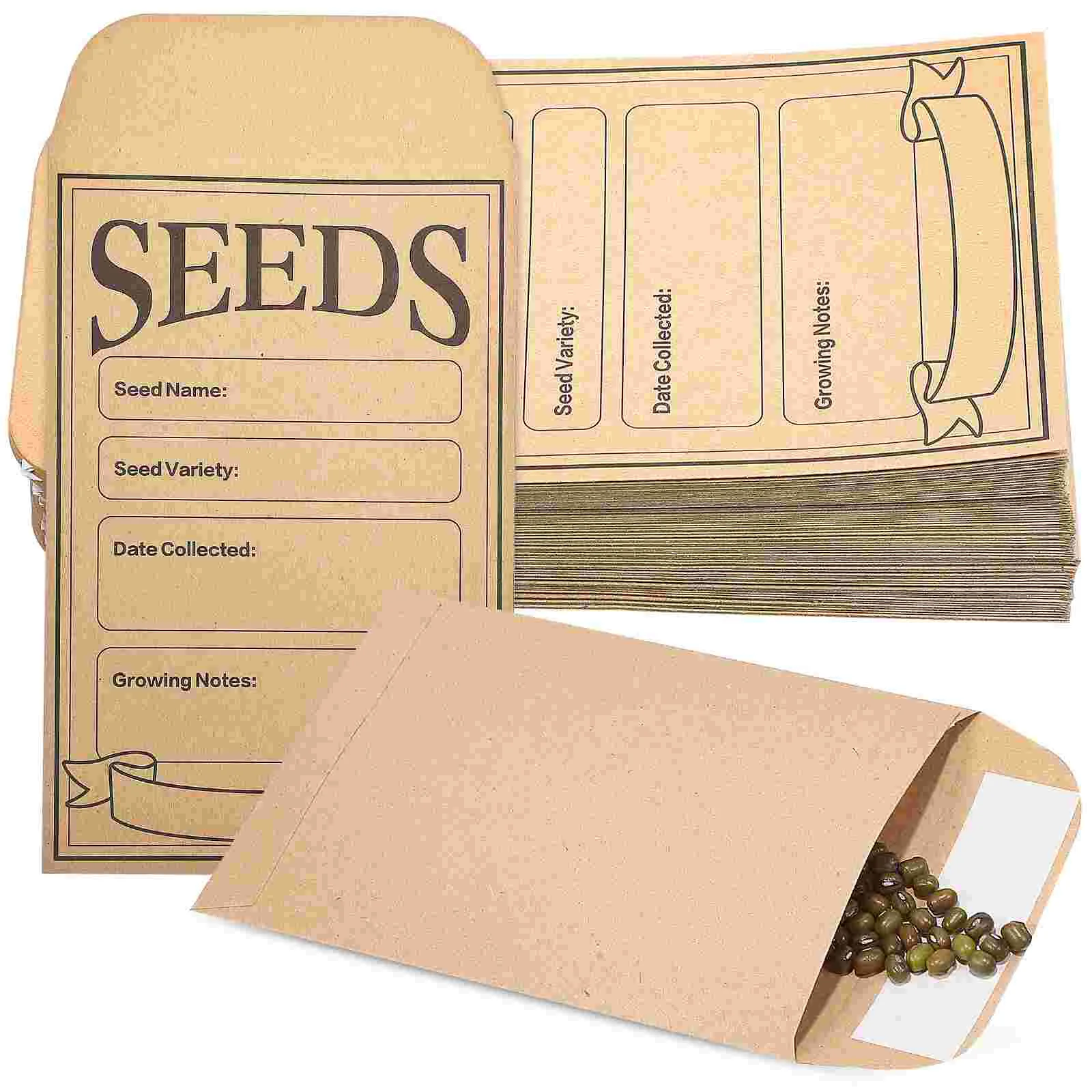 200 Pcs Papertowel Seed Envelopes Kraft Pieces Brown Money Tiny Letter Wage Small Student