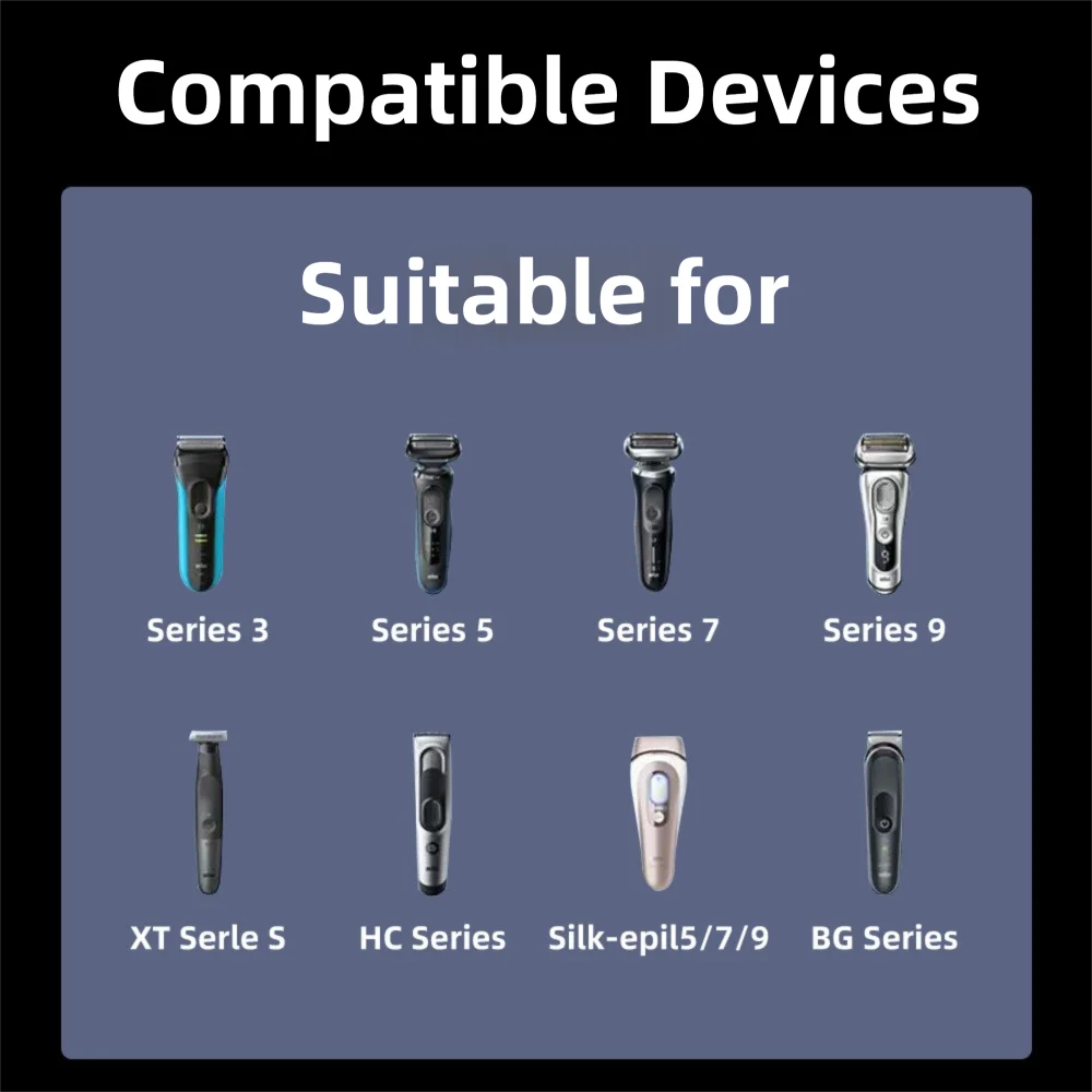 Display Light Electric Shaver Converter 6W PVC Type-c Shaver Adapter Safe for Braun Series 3/5/7/9 HC/BG Series Silk-epil 5/7/9