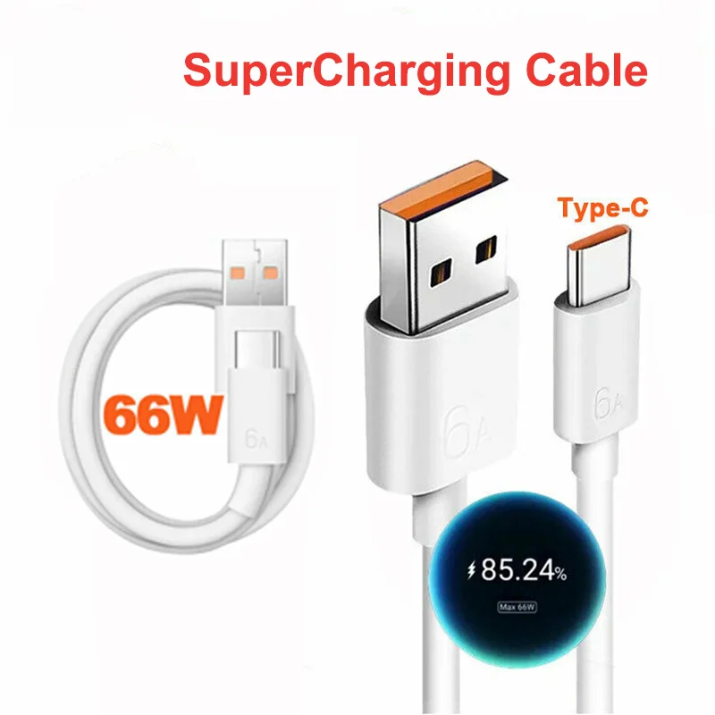 Original Huawei 6A USB Type C Cable 66W Supercharge for Huawei Mate40 Pro P50 P40 P30 Nova8 SE P20 P30 Pro Mate 30 P40 Pro 20