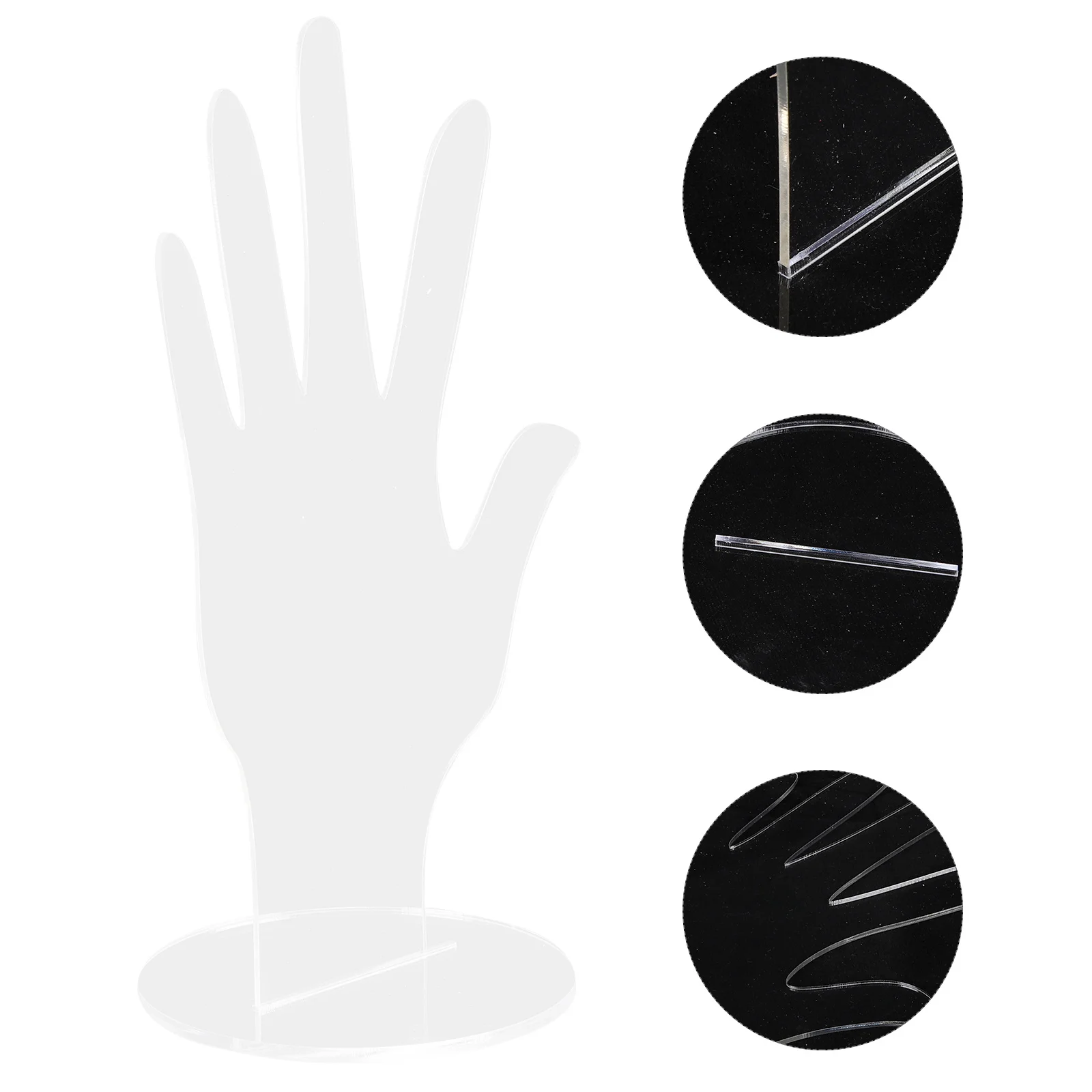 

Hand Jewelry Display Stand Premium Acrylic Palm Design Transparent Holder For Rings Bracelets Necklaces Watches Craft