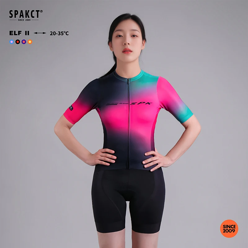 SPAKCT Cycling Jacket for Women, Summer Road Bike, Short-Sleeved, Breathable and Lightweight, Mountain Bike Dry Jacket