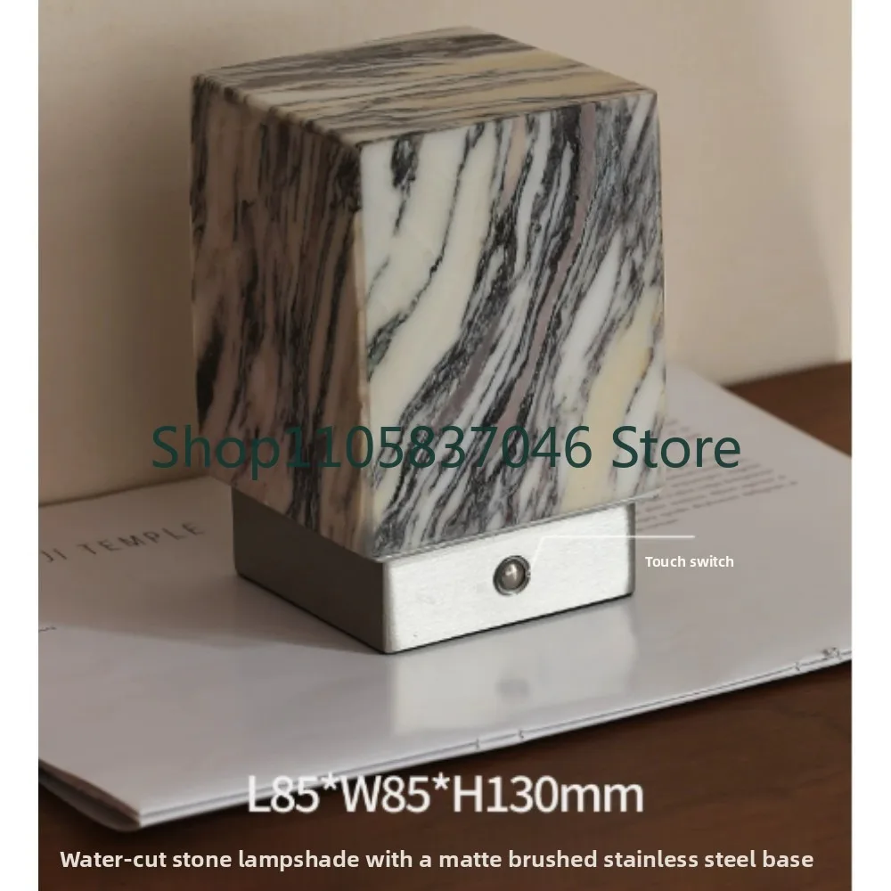 Marble rechargeable desk lamp, portable ornament decoration, small desk lamp designer, USB gift lamp