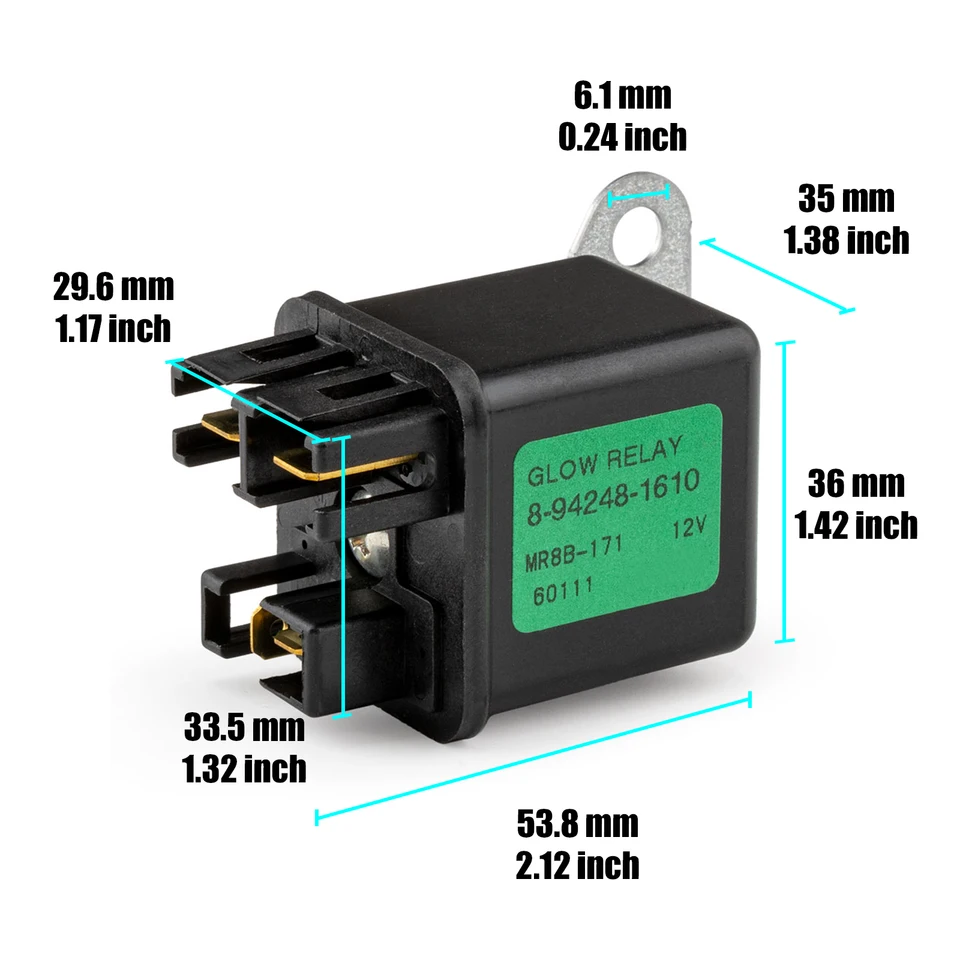 8942481610 新しい 4 ピン 12V ムーバー部品予熱リレーグロープラグ