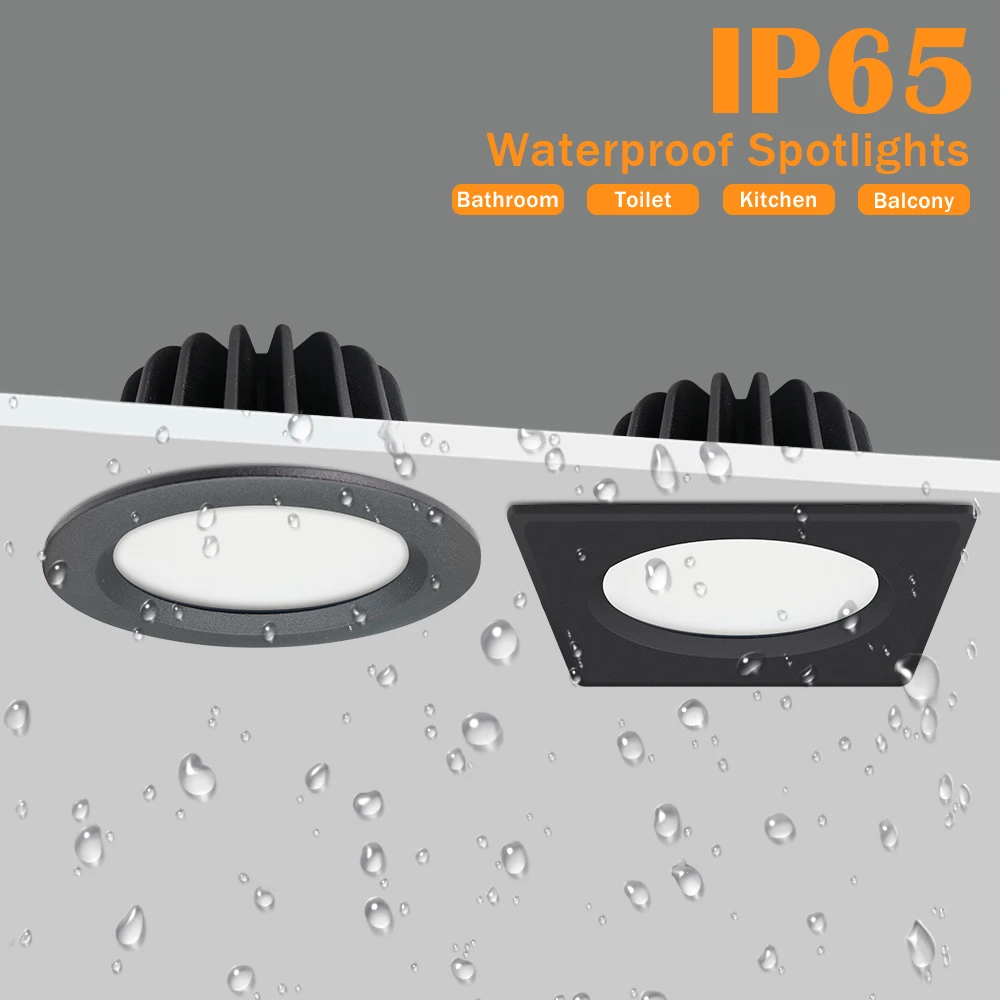 LED Recessed Light 5w 7w 9w 12w15w AC85-265V Ceiling Task Lighting IP65 Waterproof Indoor Lighting Recessed Downlight Spotlight