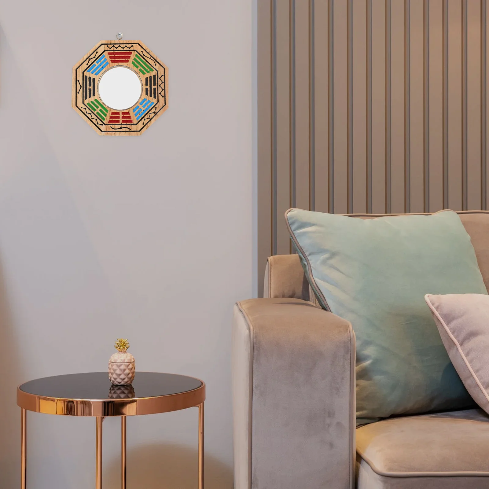 تاي تشي ثمانية مخططات مرآة طرد الأرواح الشريرة زخرفة المنزل نعمة جدار المنزل تزين خشبية فنغ شوي ديكور الأرواح الشريرة طرد الأرواح الشريرة