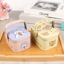 1Pc Vintage Small Suitcase Storage Tinplate Candy Box Gift Cookie Sundries Organizer Can