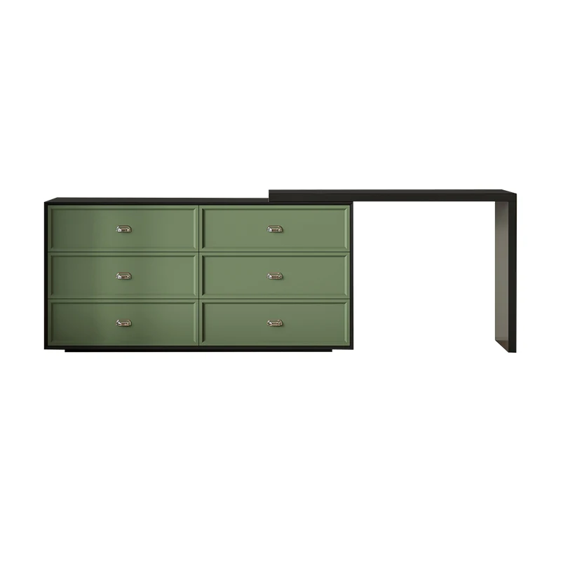 

Bedroom retro dresser chest integrated retractable