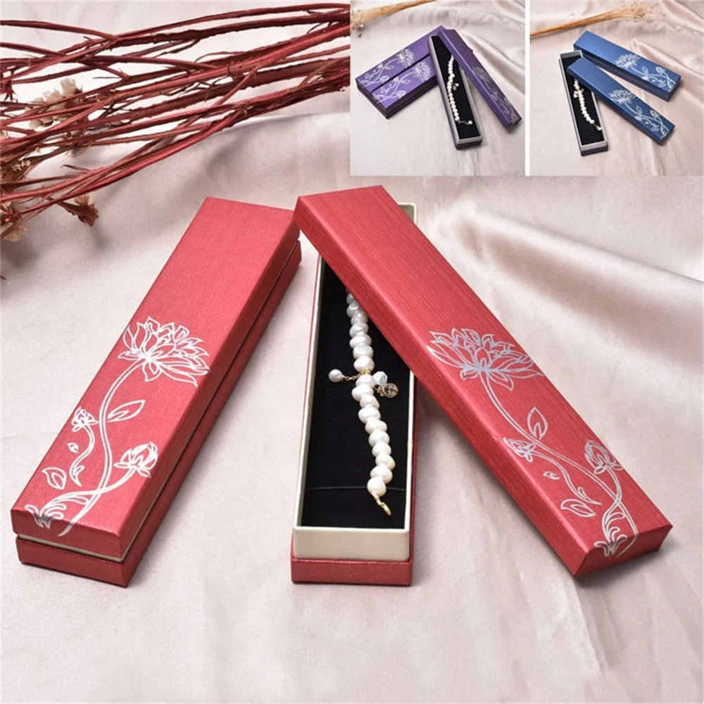 Cardboard Jewelry Boxes Lotus Flower Necklaces Bracelets Hairpin Storage Chinese Style Anemone Jewelry Display Container Gift