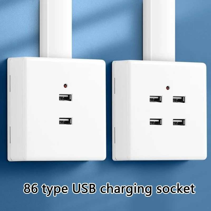 066A USB WALL Outlet 2-Port/4-Port เต้าเสียบชาร์จความเร็วสูงสำหรับแท็บเล็ตสมาร์ทโฟนและอุปกรณ์ดิจิตอลประเภท 86