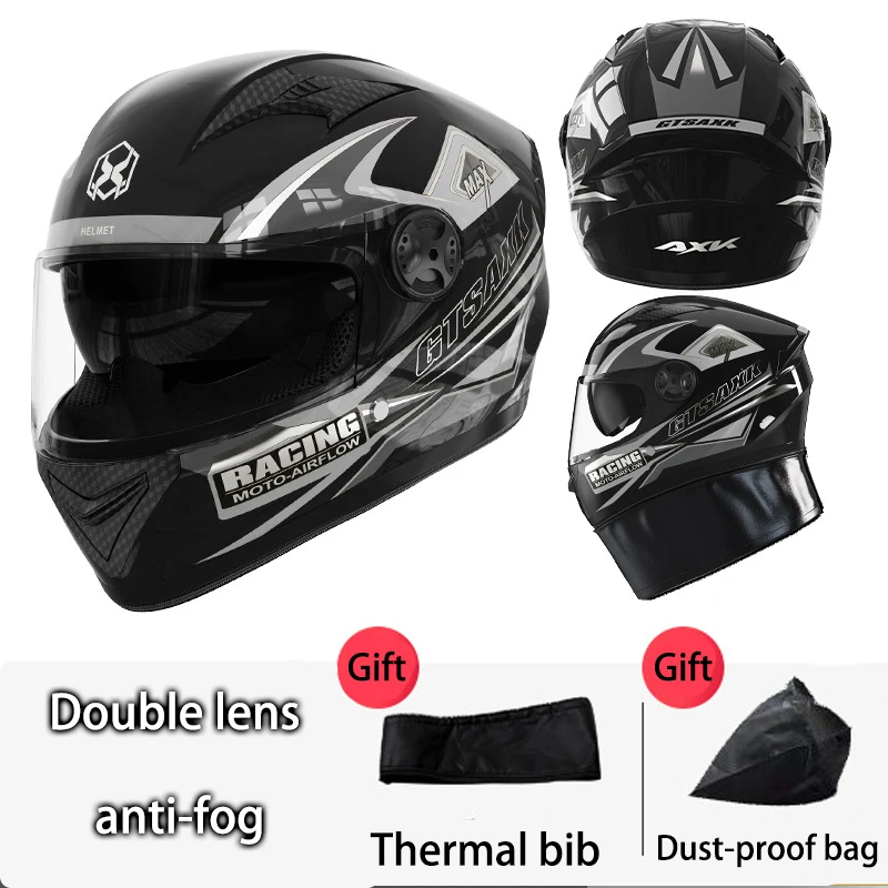 Unisex DOT Full Face Helmets Crash Motorbike Protective Gear Men Women Flip Up Helmet Motorcycle Double Sun Visor Helmet Hats