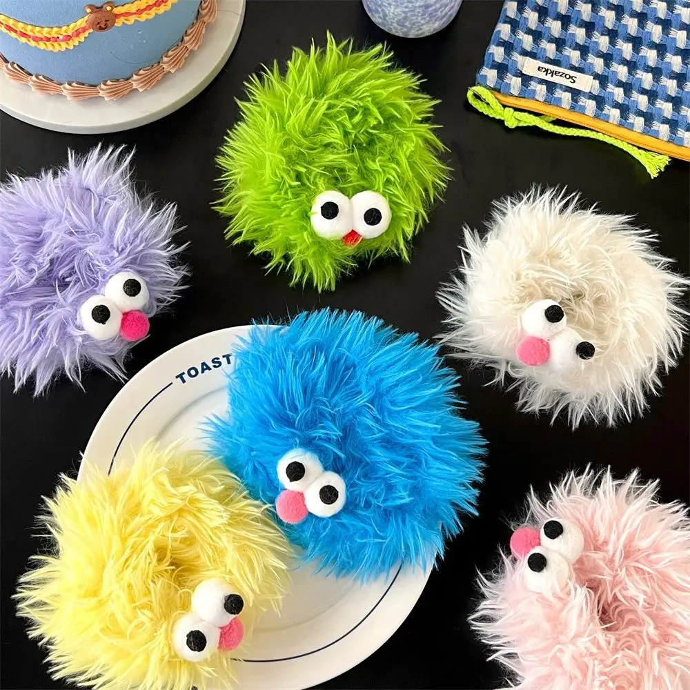 Korean Style Cartoon Doll Hair Rope Big Eyes Rubber Band Plush Scrunchies Ponytail Holder Hairbands Ugly Doll Hair Ring Girls