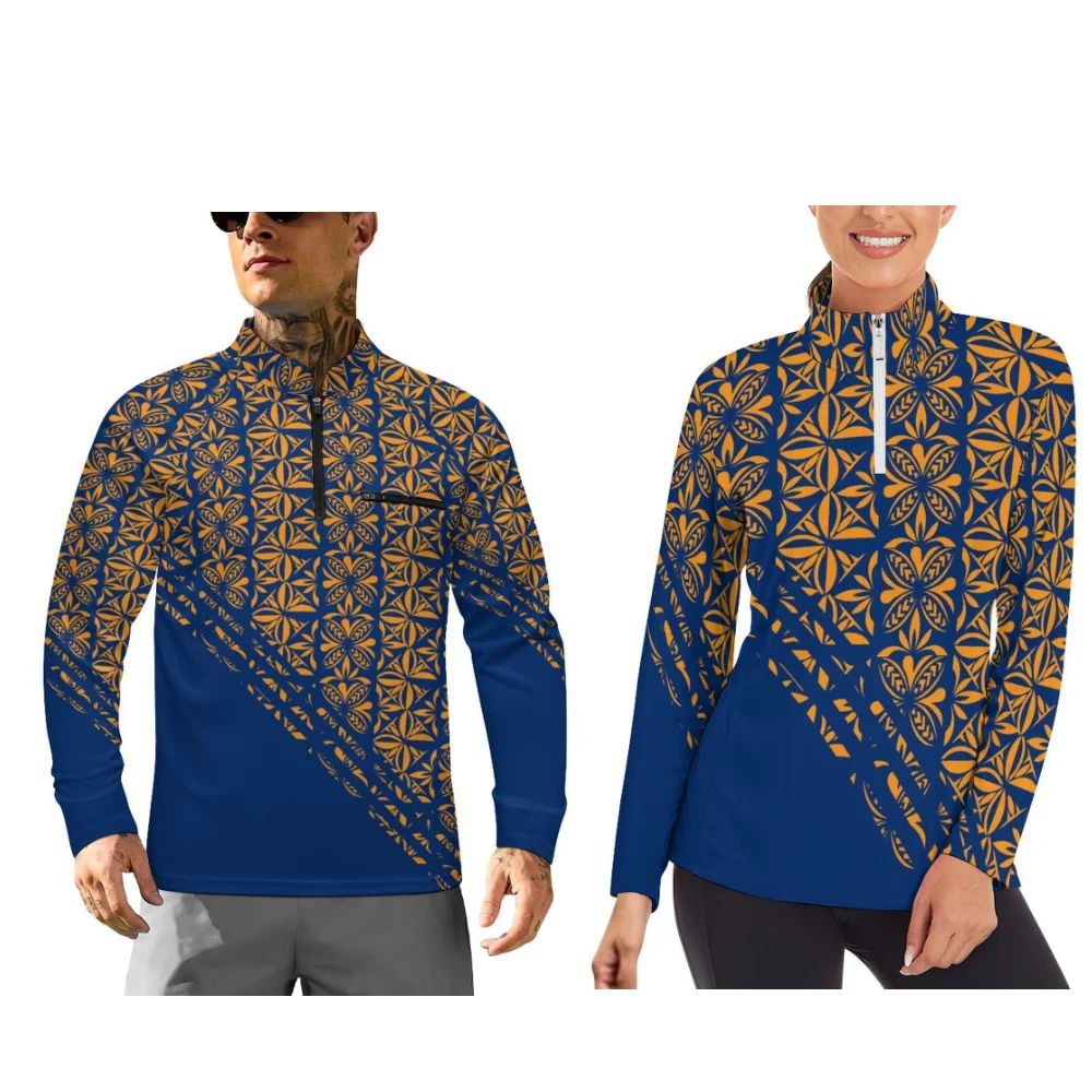Polynesian Sportswear Couple'S Autumn And Winter Long-Sleeved Sportswear Can Be Customized With Patterns