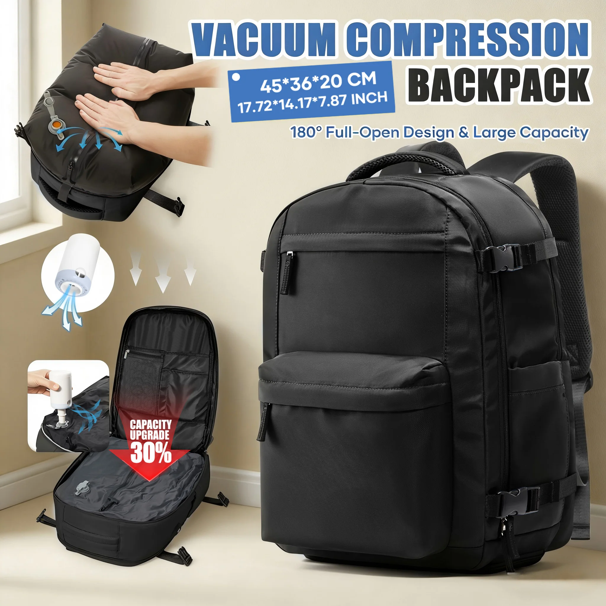 

Travel Boarding Backpack Easyjet 45x36x20 Cabin Bag, Wiz Air Multi Functional, Large Capacity, Men Computer Bag, Vacuum Backpack