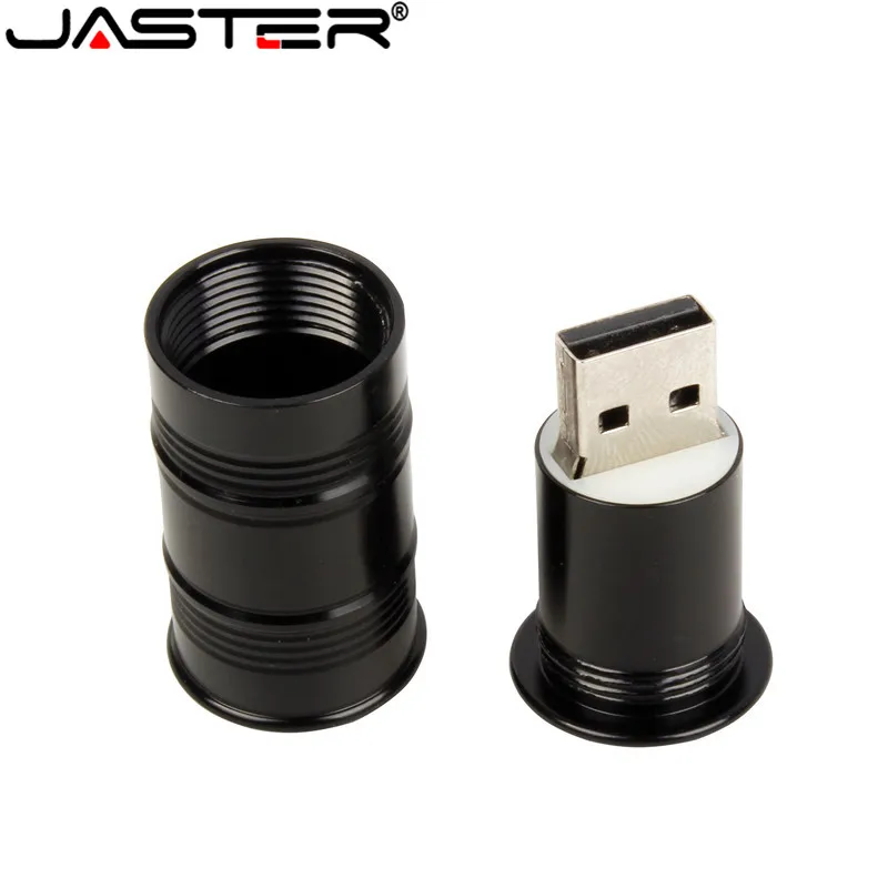 JASTER Metal Oil Drum Red USB Flash Drive 4GB 8GB 16GB 32GB 64GB Real Capacity Flash Disk 2.0 Gift Wholesale Pen Drive