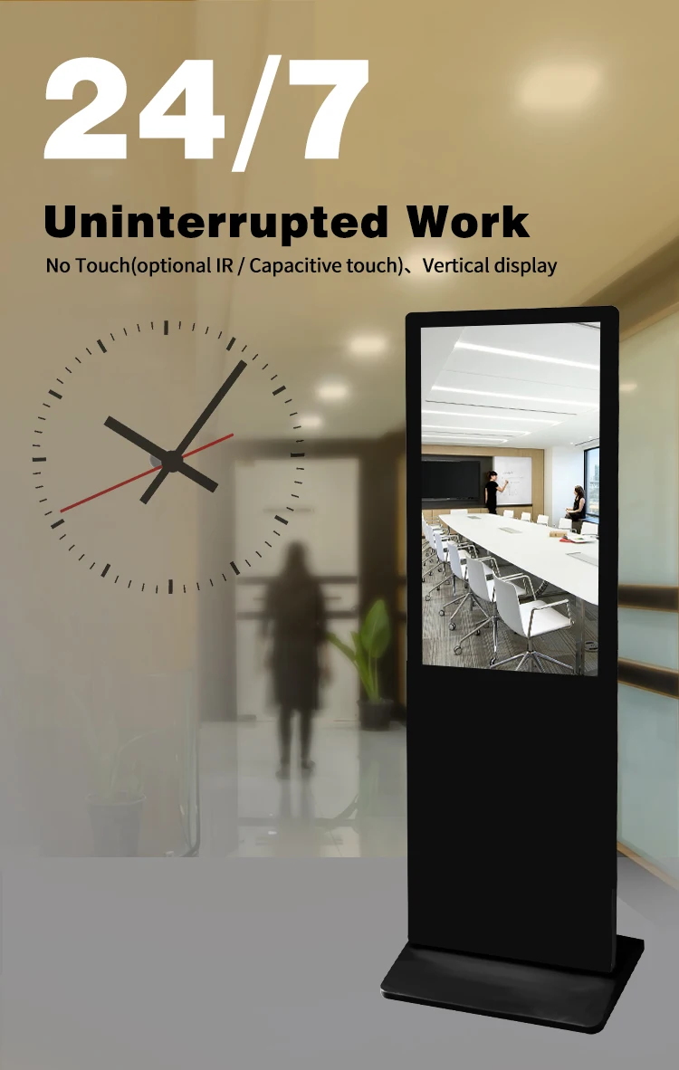 Large Size 55 Inch Metal case No Touch Android 11 IPS Capacitive Indoor Advertising for Hotel