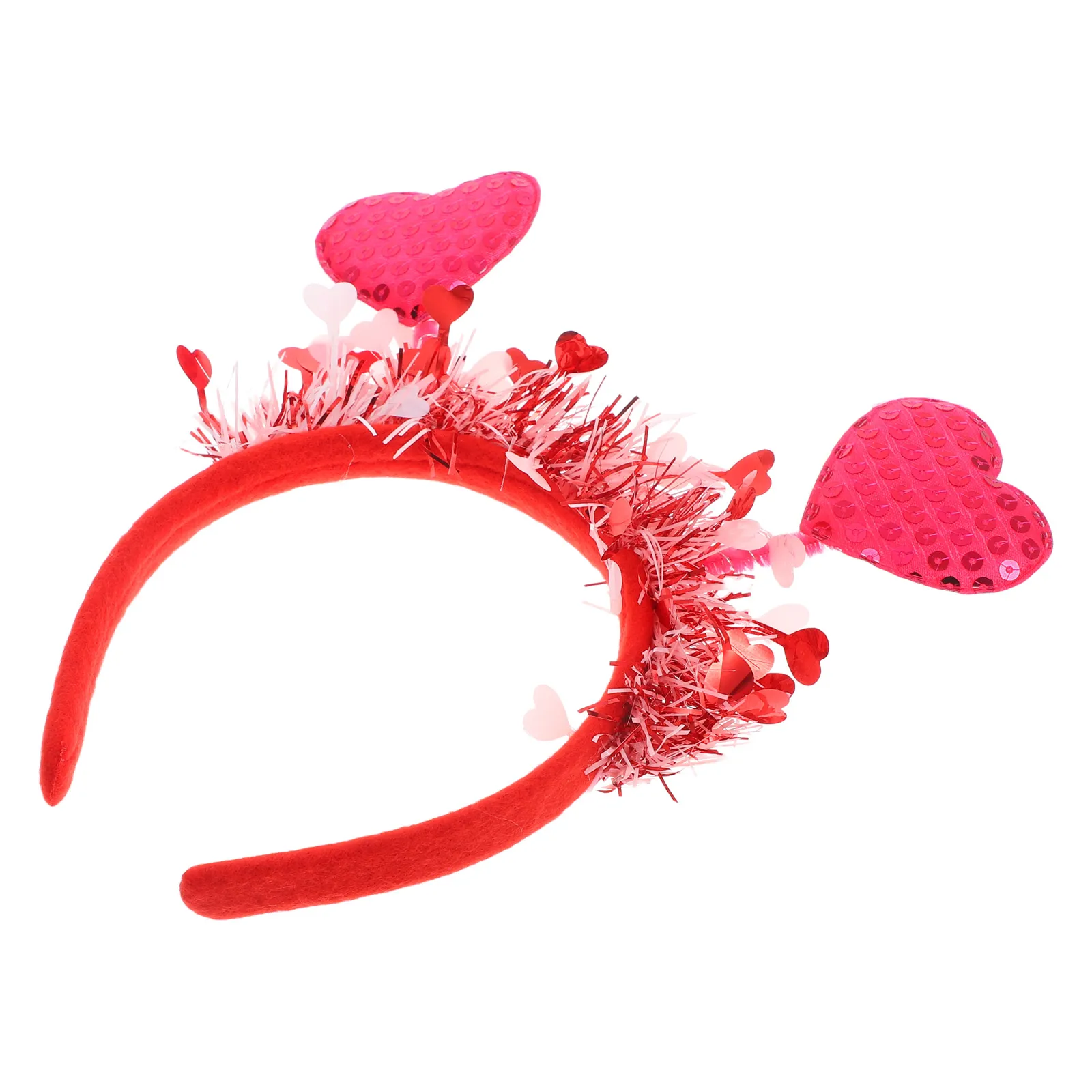 

Valentines Day Heart Shaped Headband Sequin Design Lightweight Red Heart Shape Headband Glitter Sunglasses Sequin Earrings Cupid