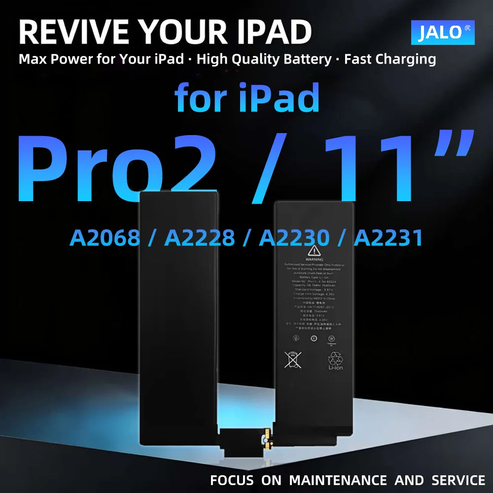 JALO 태블릿 배터리 iPad Pro 11인치 1세대 2세대 3세대 4세대 A1979 A2068 A2377 A2459 A2759 A2761 리튬 폴리머 배터리