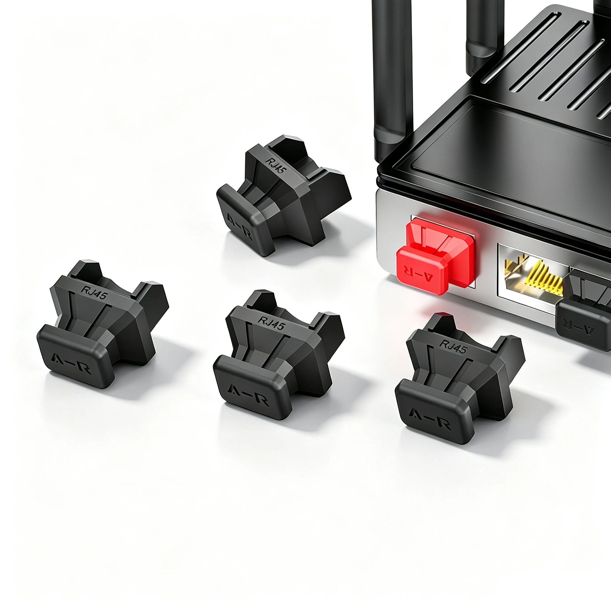 ROVLL RJ45 Dust Covers, Silicone Ethernet Port Dust Plugs, Network Port Protectors for Router, Switch, Computer & Laptop