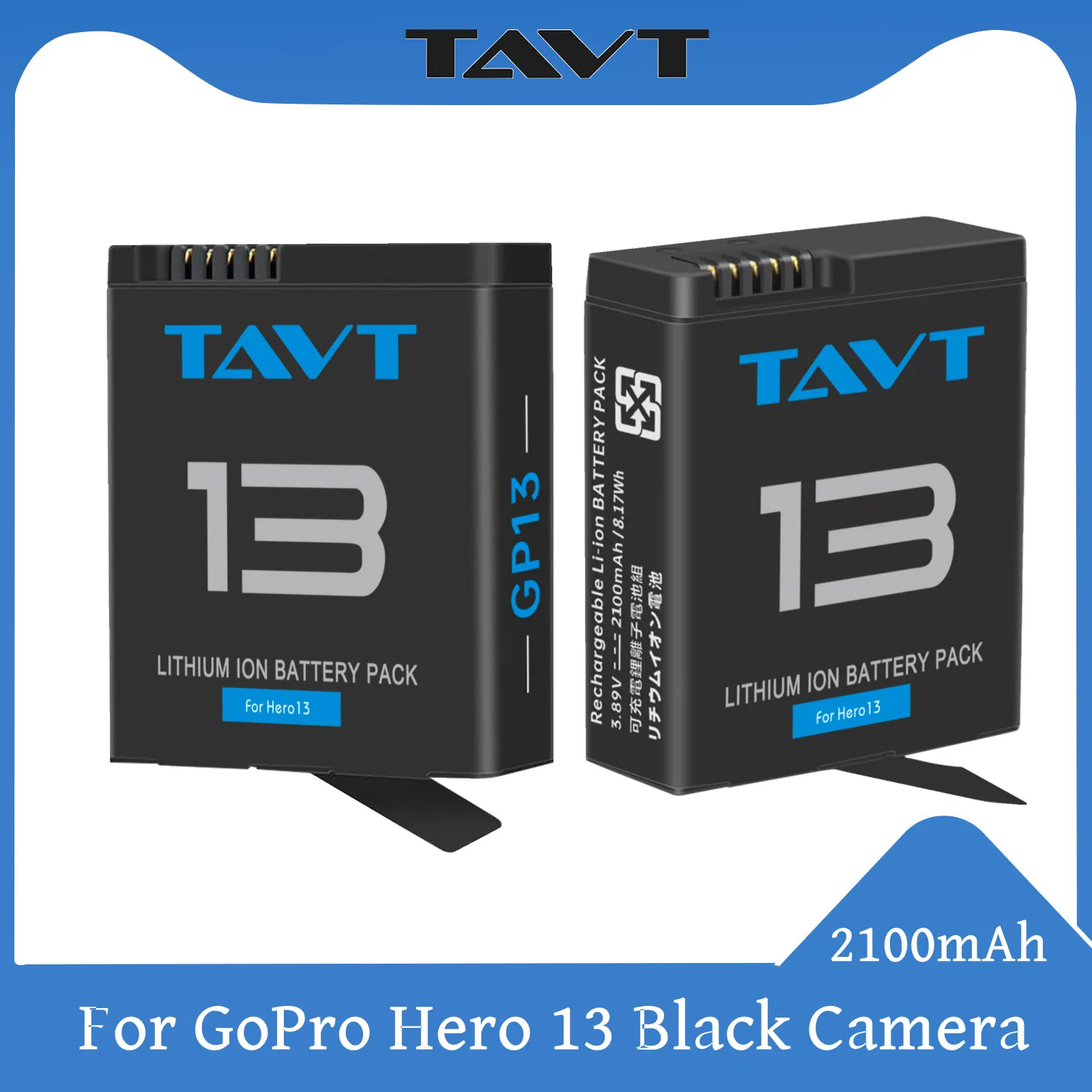 

TAVT Battery For GoPro Hero 13 Battery+3-Slots Box Charger For GoPro Hero 13 Black Camera Accessories