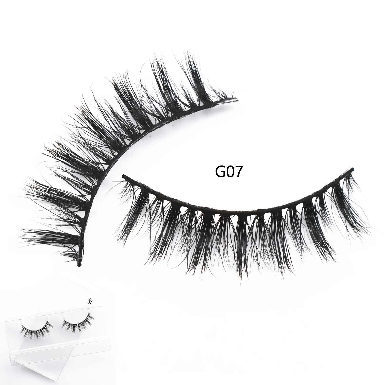 3D Visone Cat Eye Ciglia Visone Ciglia finte Fatte a mano Volume sottile Cateye Ciglia Fox Eye Lashes Striscia completa Ciglia Trucco Ciglia finte