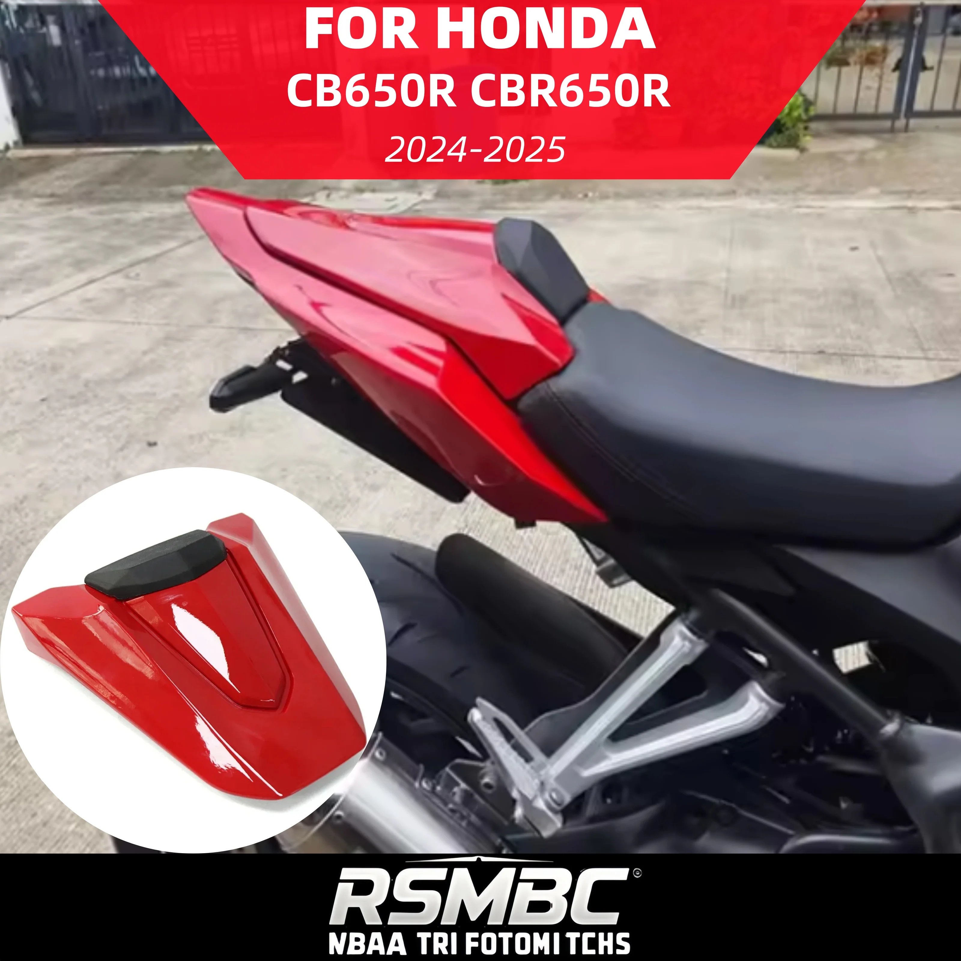 

Motorcycle Pillion Rear Passenger Seat Cover Fairing Modified Hump For Honda CB650R CBR650R CB CBR 650 R 2024 to 2025