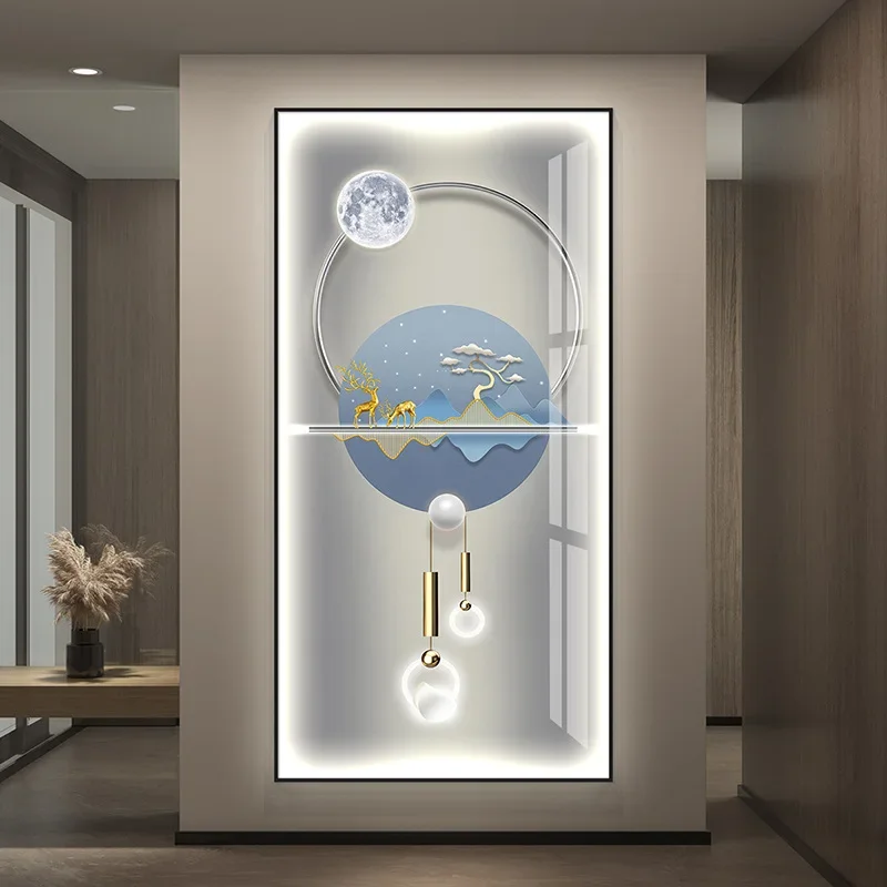 Entry entrance decorative painting vertical plate corridor aisle simple modern hanging painting high-end atmosphere