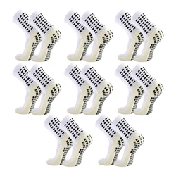 8 Pairs Men's Soccer Socks Anti Slip Non-Slip Grip Pads for Football Basketball Sports Grip Soccer Socks