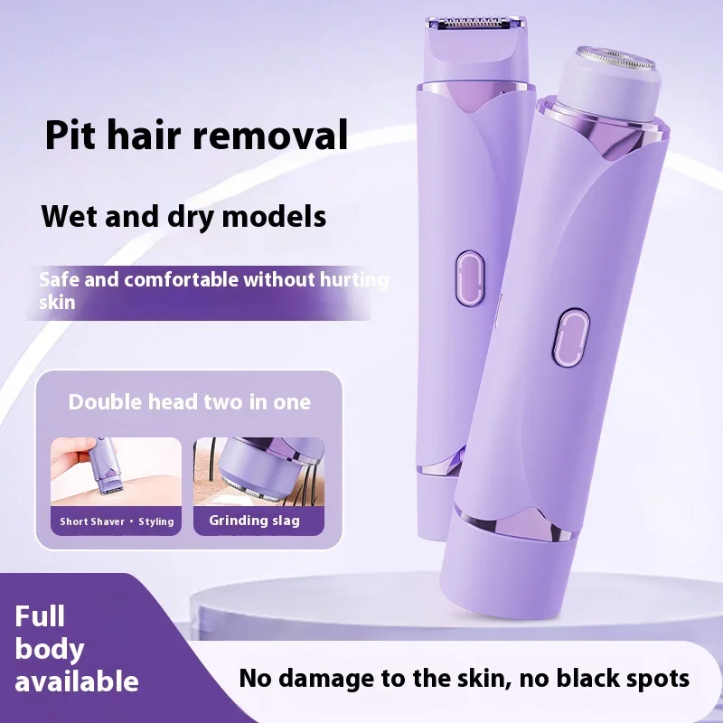 

NEW Double Head Hair Trimmer Electric Shaver Bikini Groin Painless Cordless Rechargeable Portable Grooming Tool for Women Ladies