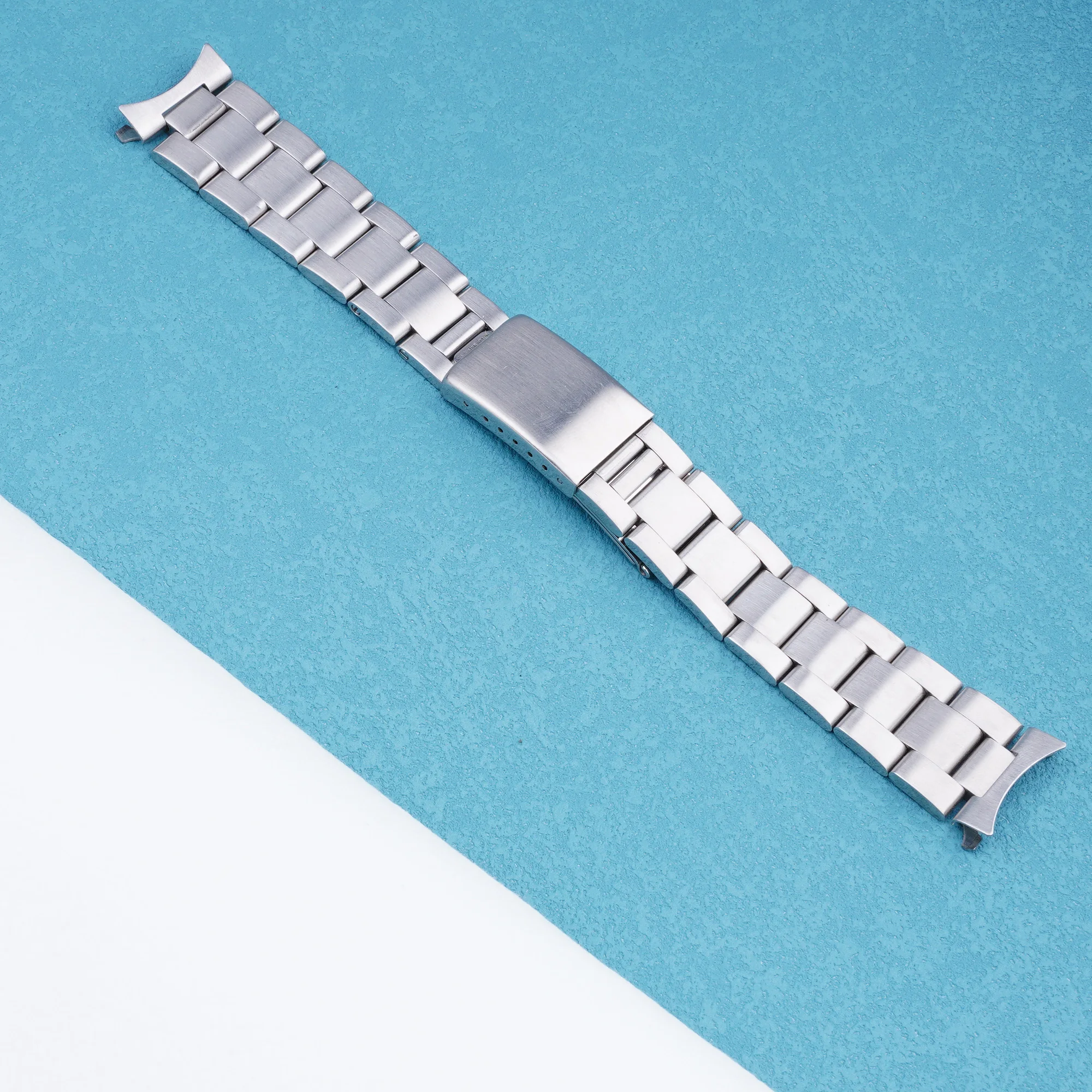 19mm Watch Band Strap Silver Hollow Curved End Oyster Style Bracelet For SEIKO 5(SNXS73 75 77 79 80 81 SNFF05 SNXG47) J1/K1