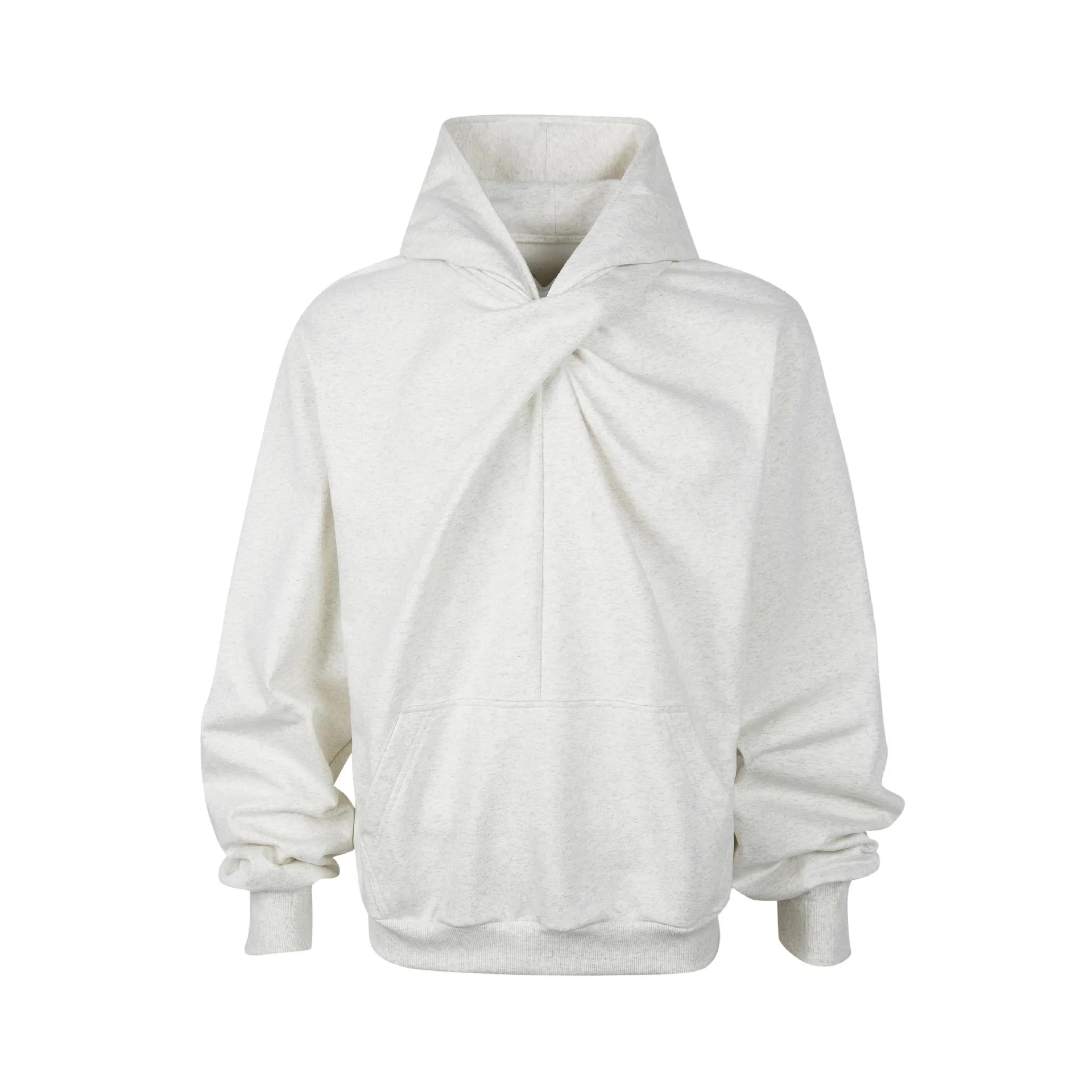 MADE EXTREME 2025 Spring Knot Cross Pleated Cut Loose Hooded Blank Harajuku Hoodie Men