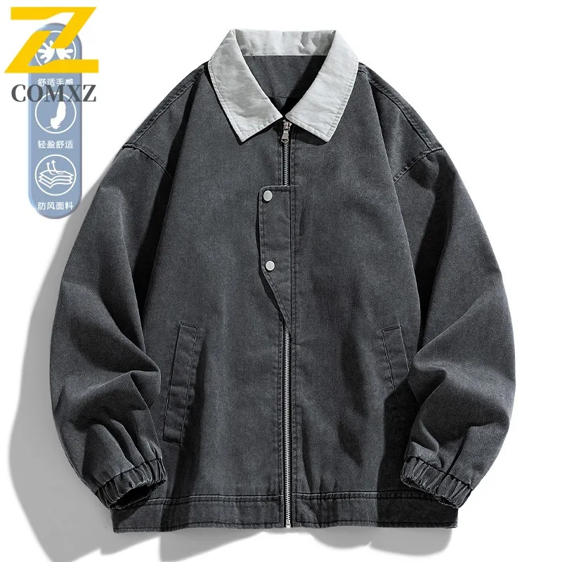 

COMXZ Мужская ветровка, куртка 2025 года, повседневная уличная велосипедная куртка, легкий плащ для кемпинга, стильное дорожное осеннее пальто