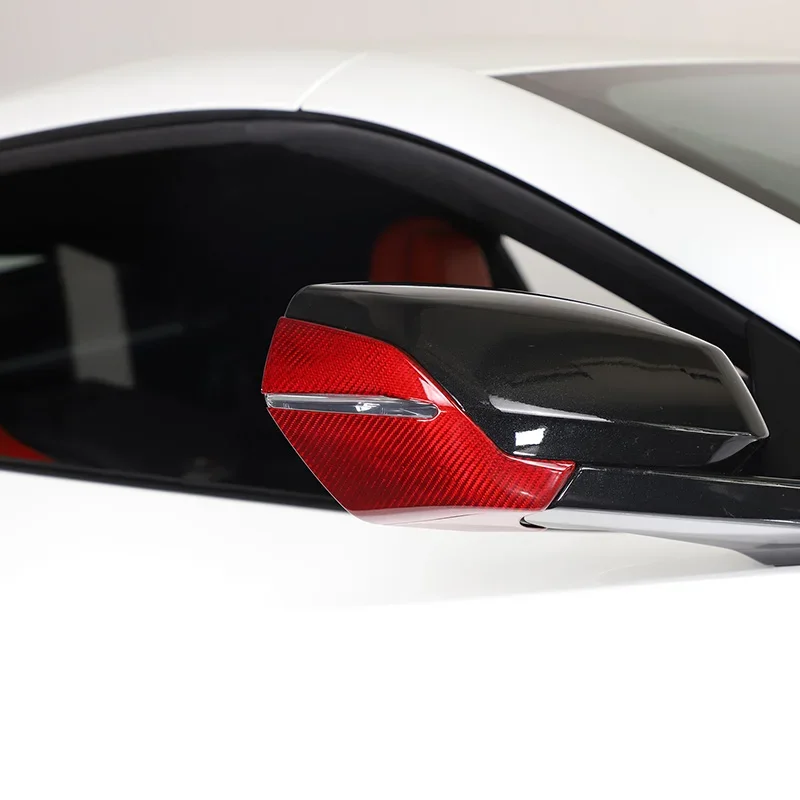 

Для Chevrolet Corvette C8 Z51 Z06 2020 + нижняя накладка на зеркало заднего вида из настоящего углеродного волокна, аксессуары для интерьера