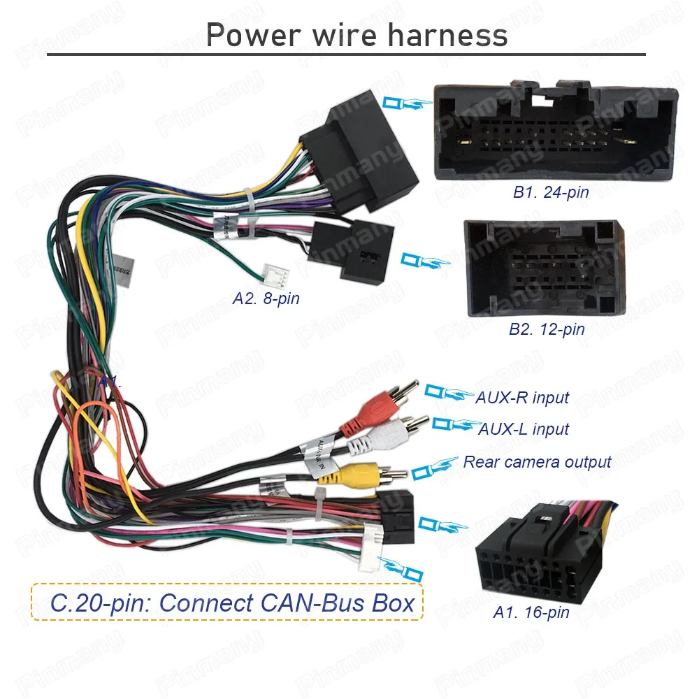 Install Aftermarket Car Radio Cable MZC11 Power Wiring Harness Plug socket connector CAN Bus Adapter for Mazda BT-50 bt50