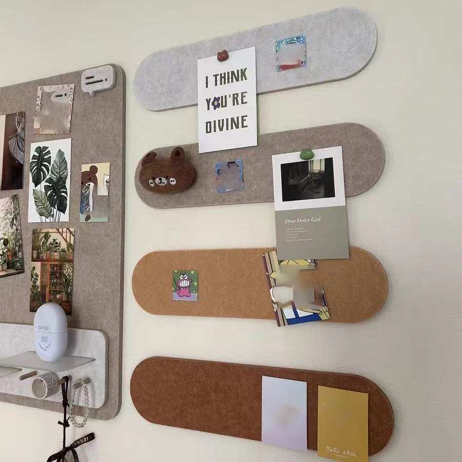 Ins Photo Wall Felt Board Self-adhesive Polaroid Key Storage Kindergarten Shop Room Bedroom Wall Desktop Decoration Cute Gift