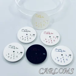 Watch Parts 28.5mm NH35 Watch Dial Date 3 And 3.8 Cronw Black White Arabic Numerals Dial