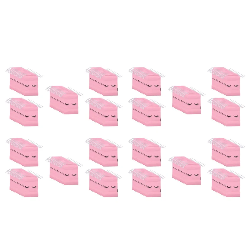 

200 шт., сумки для ухода за ресницами, пластиковые косметички, косметичка для туалетных принадлежностей, косметичка для путешествий с шнурком, розовый, S-B61B