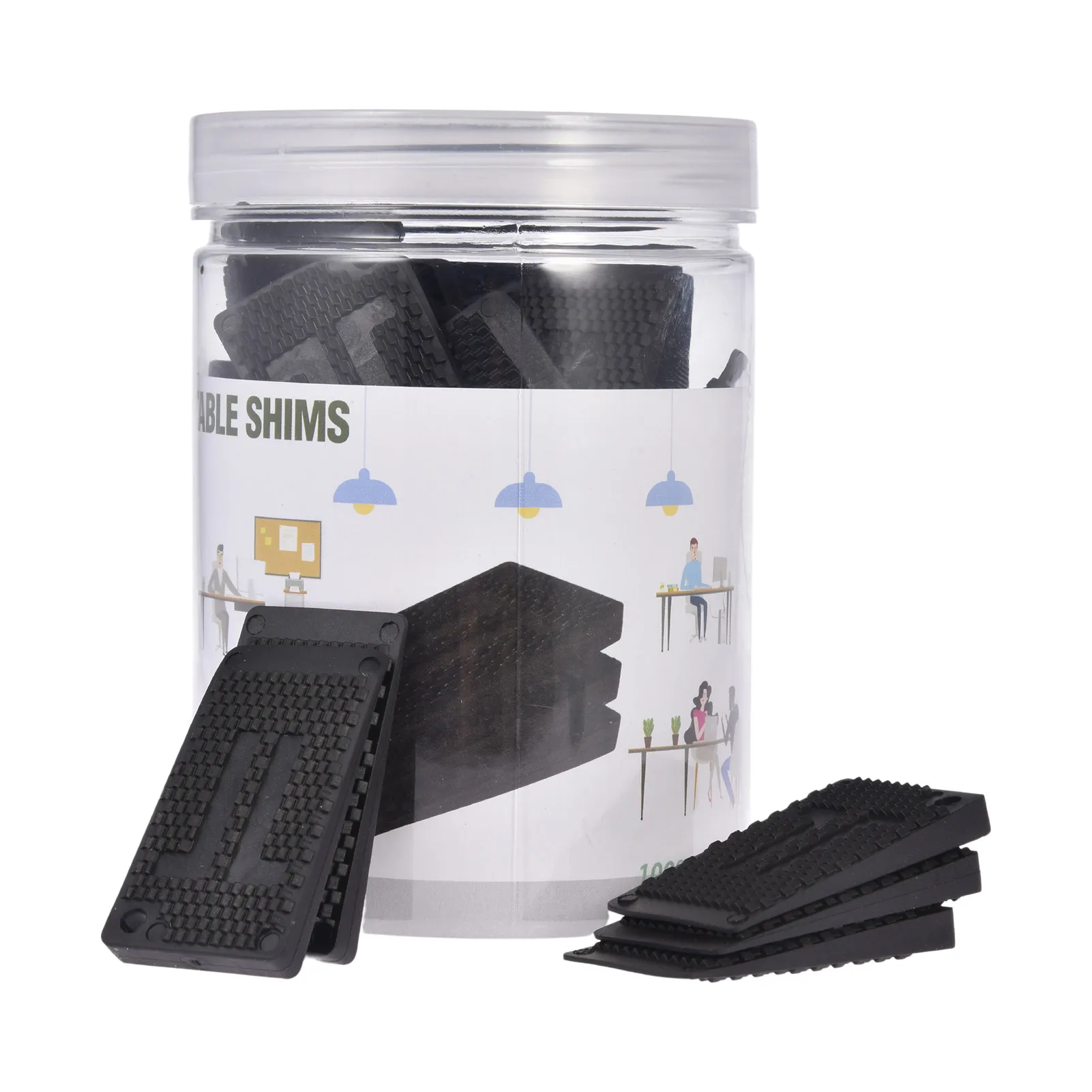 36pcs/box Rubber Table Shims Furniture Leveling Shims Clear Wedge Table Mat Door Wedge Foot Pad