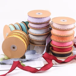 10 Yards 25MM 38MM Fold Wavy Edge Ruffled Flounces Ribbon Hair Bows DIY Crafts Gift Wrapping Handmade Accessories