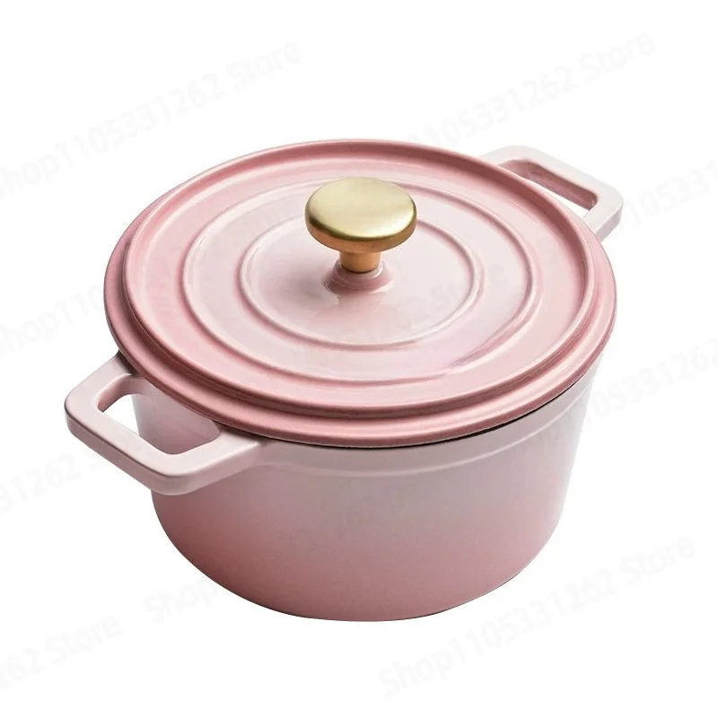Enameled Cast Iron Dutch Oven Casserole Stew Soup Pot for Induction Cooker Home Kitchen