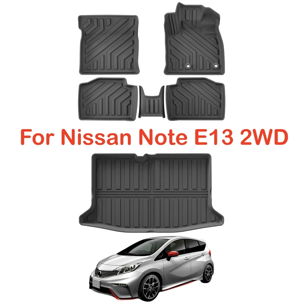 Für Nissan Note E13 2WD 2020-2024 RHD TPE 3D Autofußmatten Kofferraummatte Laderaumauskleidung Kofferraum-/Rückenlehnenpolster Wasserdicht – Detail 1